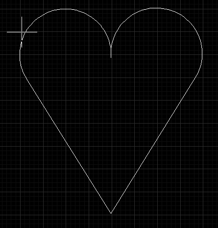 CAD修剪命令绘制心形爱心教程