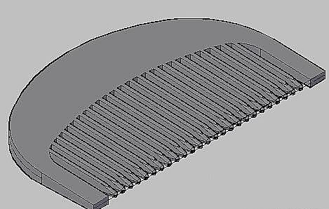 CAD三维建模梳子教程