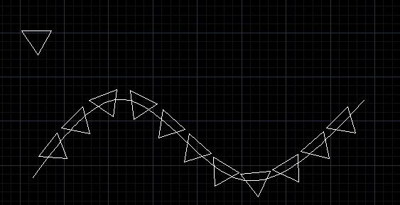 CAD如何应用定距等分让特定图形沿某一曲线排列