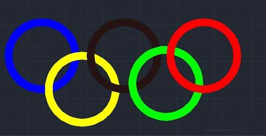 CAD怎么绘制奥运五环图形?