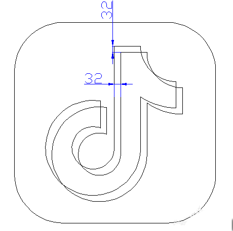 用CAD设计一个抖音logo