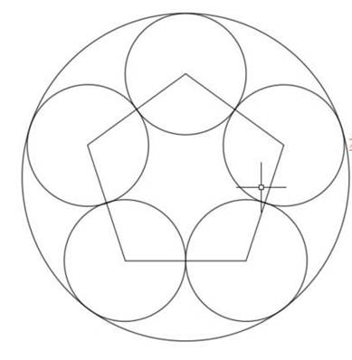 CAD如何标注五边形相切圆的半径