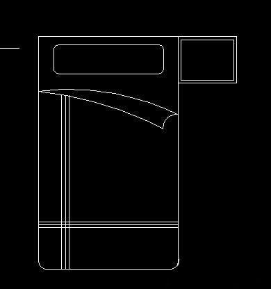 CAD画床和床头柜平面图的教程