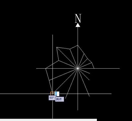 CAD中怎样使用极轴追踪画风玫瑰图