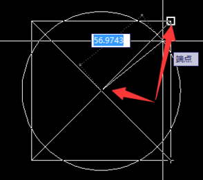 cad中作正方形外接圆的方法.png