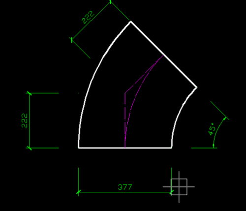 CAD中45°弯头的画法.png