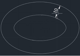 如何标注两个椭圆或同心圆之间的距离？