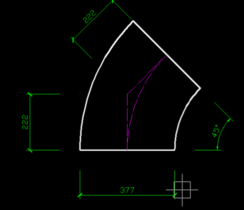 CAD如何根据规定度数绘制弯头？